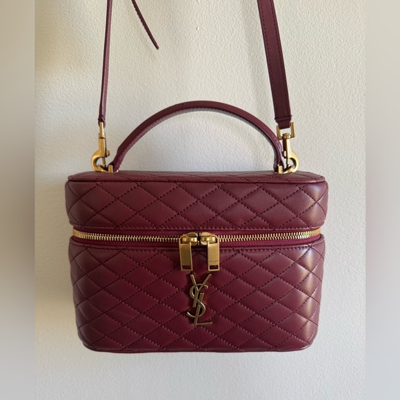 Yves Saint Laurent Handbags - Yves Saint Laurent Gaby Vanity in Lambskin Rouge Cabernet